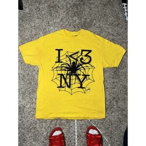 I Love NY Spider Yellow Tee READ DESCRIPTION